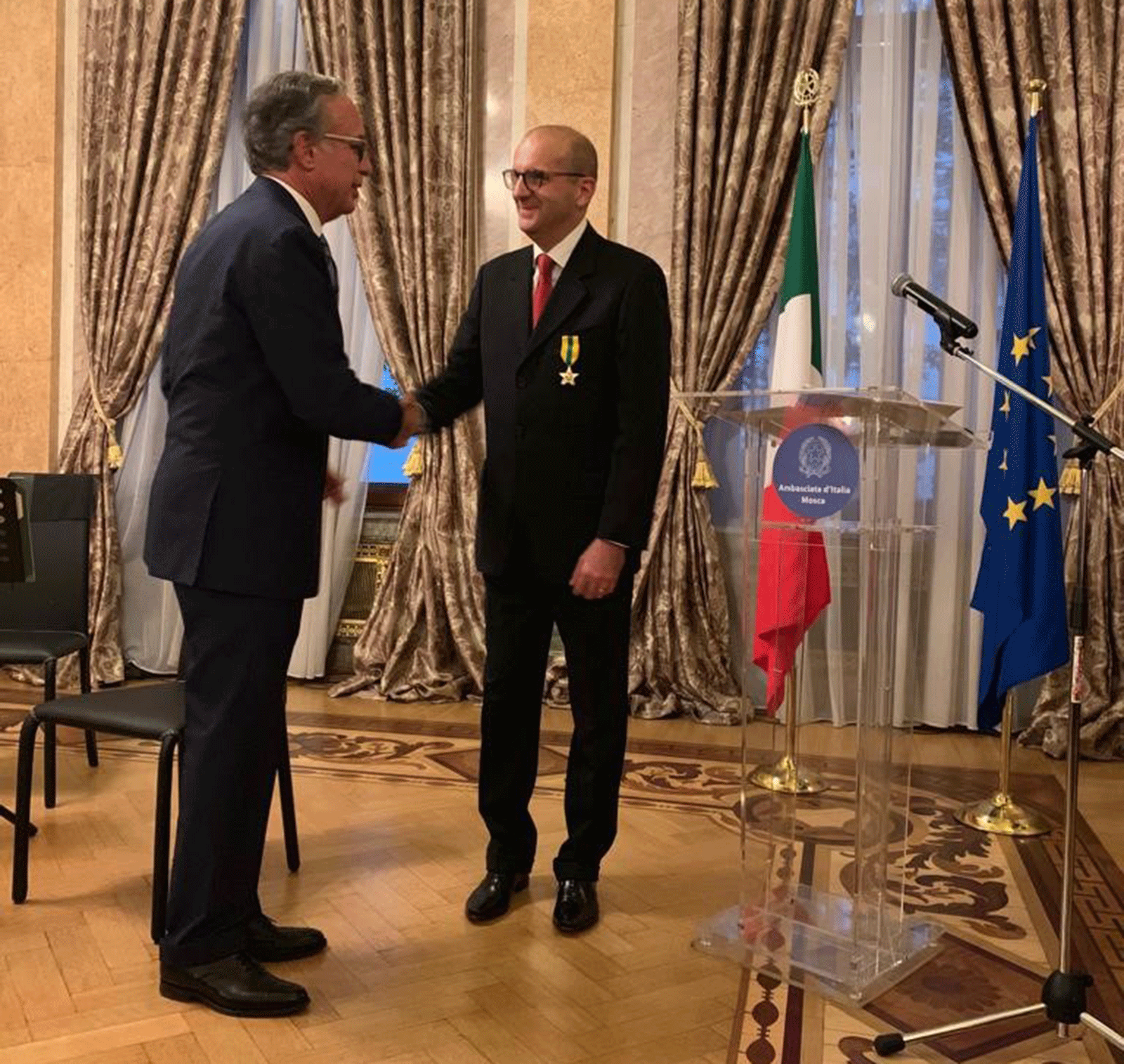 Michele Pulpito (SACMI) receives the Stella al Merito del Lavoro from the Presidency of the Italian Republic